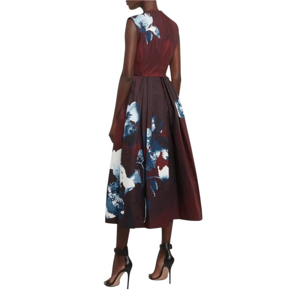 Erdem Floral cotton faille midi dress Size M NEW - Picture 6 of 12